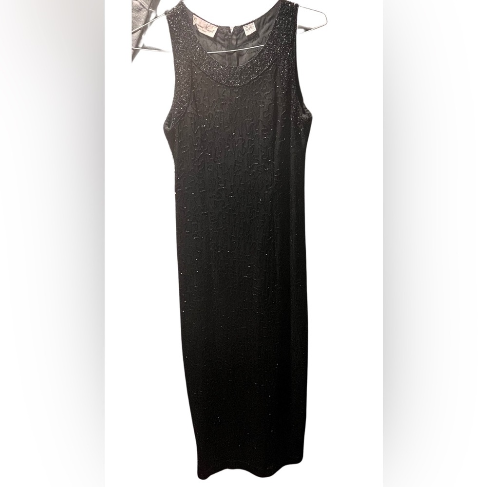 Beaded Black Prom Gown